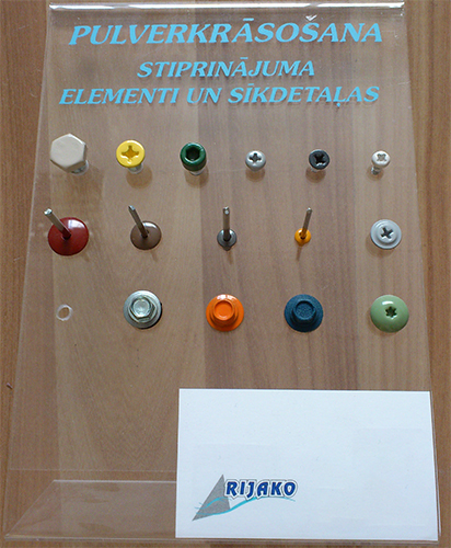 Rijako, Ltd. painted screws and fastener sample